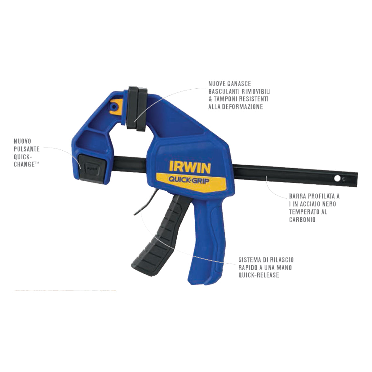 Medium Duty Quick Change One Hand Clamps - IRWIN Medium Duty Quick Change One Hand Clamps - IRWIN